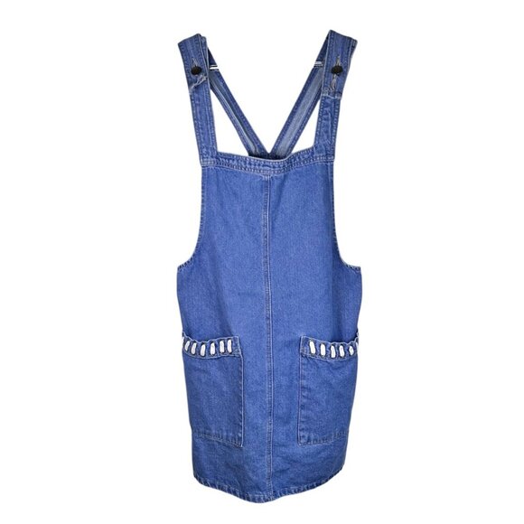 2/$30 The Overall Dress Size 6 Denim Stitching Blue Casual Picnic - Picture 1 of 6